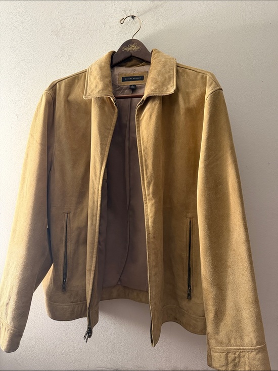 Banana Republic Jackets & Blazers - Banana Republic Tan Suede Zip Front Bomber Jacket
